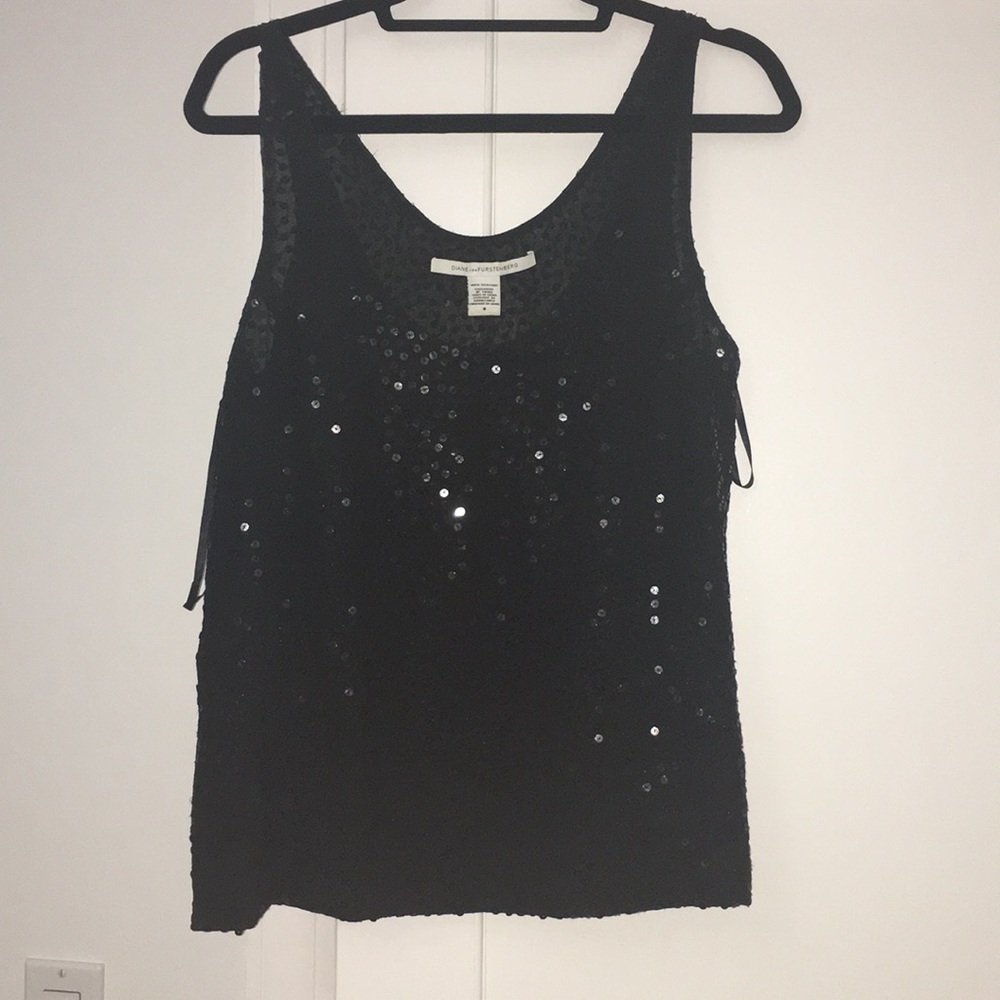DVF sequined black top
